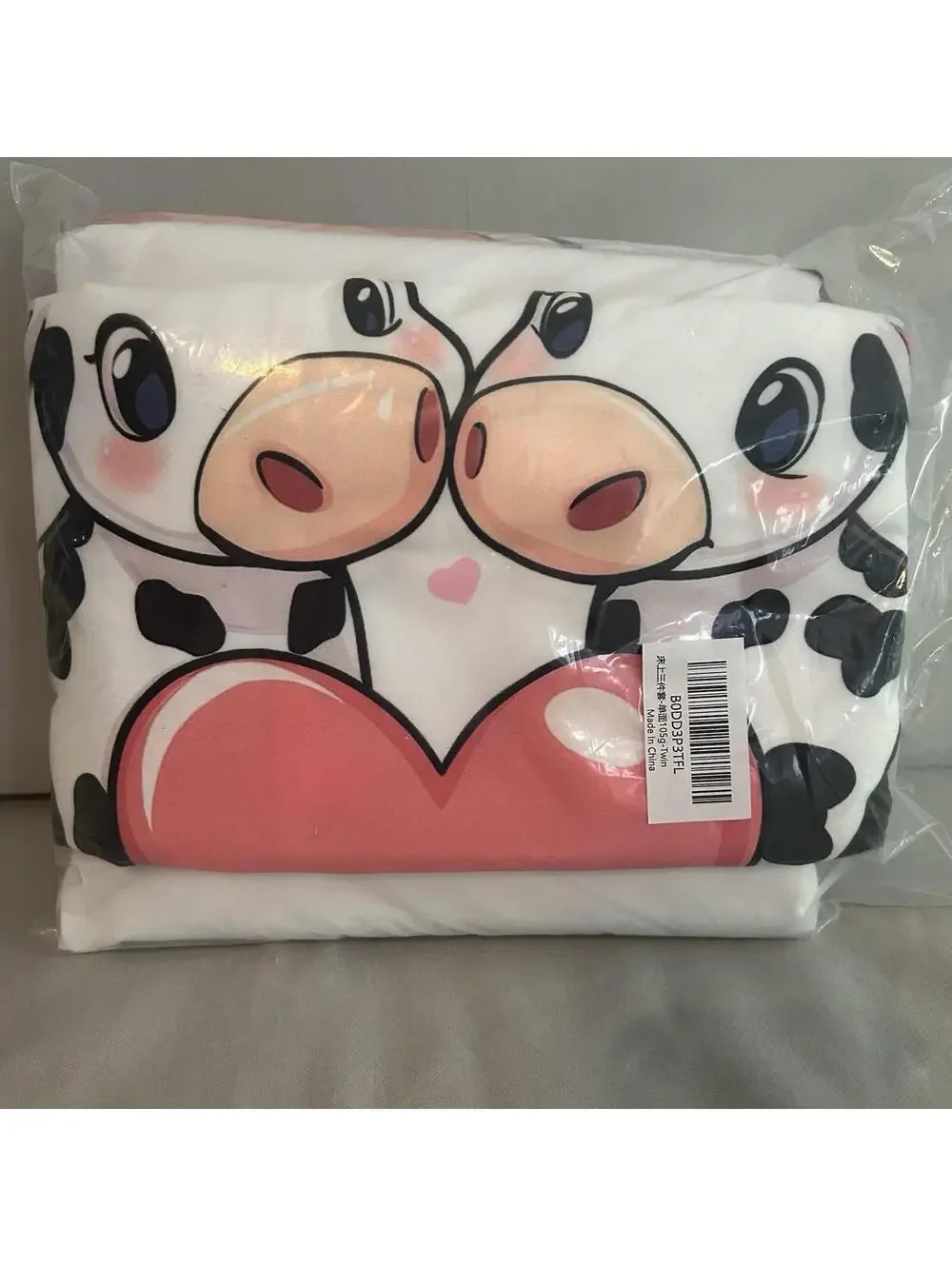 Cow Print Duvet Cover With Two Pillow Cases Twin Set 50 X 75
